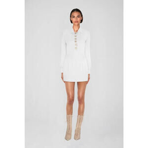 ATOIR Goldie White Ruched Mini Dress Bridal Bachelorette Bodycon Size 8